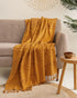 Solid Yellow Pure Cotton Couch Throw Blanket