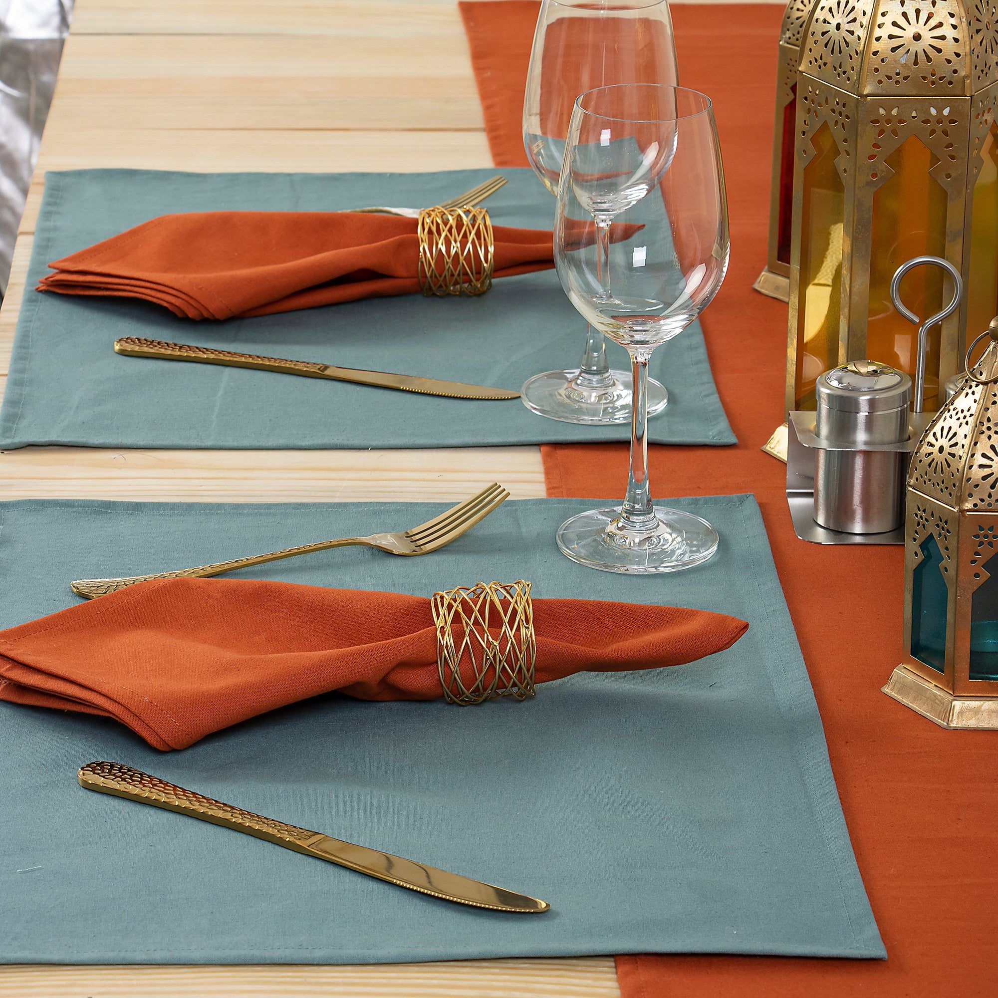 Buy Fancy Light Brown Cotton Dining Table Cloth Cover