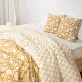 Royal Yellow Soft Cotton Duvet Cover With Shams