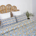 Gold Floral Print Single Bed Blanket Cover & Shams