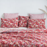 Pink Floral Crafted Pure Cotton Duvet Covers & Shams