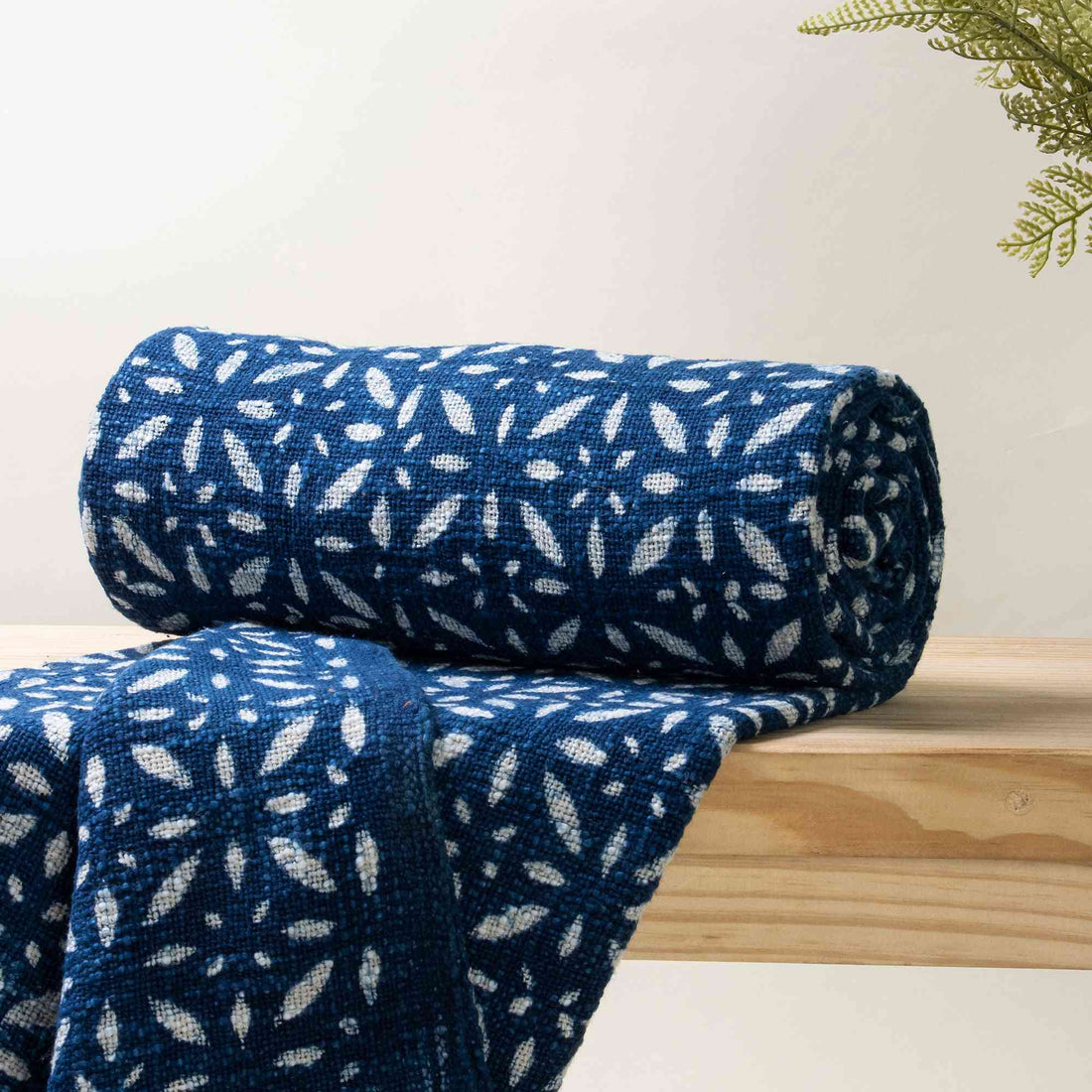 Stylish Sofa Indigo Cotton Outdoor Throw Blanket For Living Room