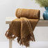 Brown Color Pure Cotton Sofa Throw For Home Decor