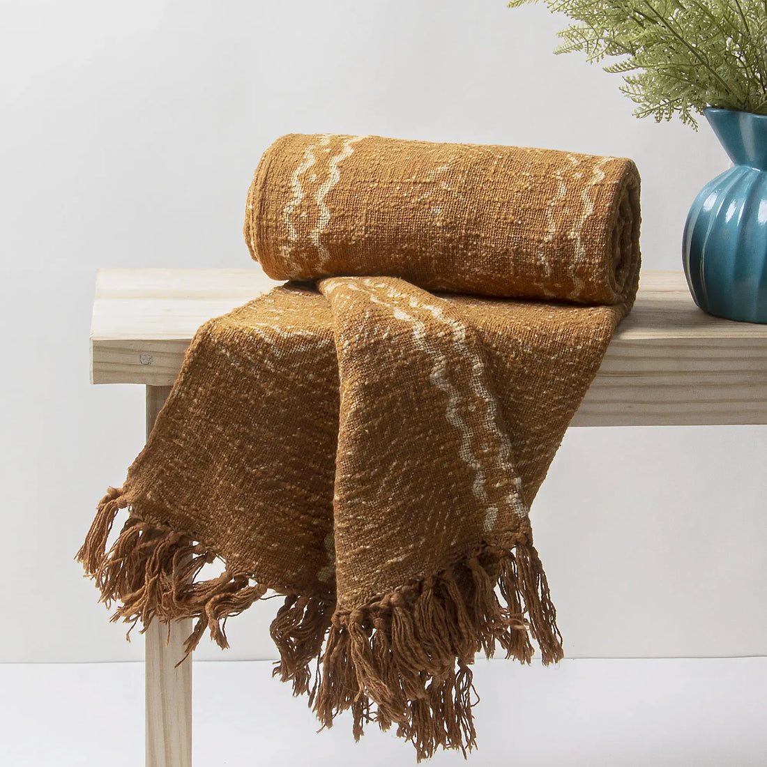 Throw Blankets Handmade Brown Color Pure Cotton Online