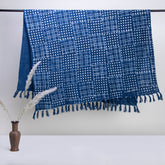 Handmade Blue Color Pure Cotton Blanket Throws Online