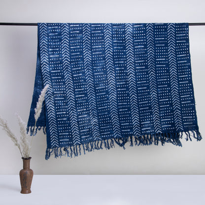 Handmade Cotton Sofa Blue Throw For Decor cuach