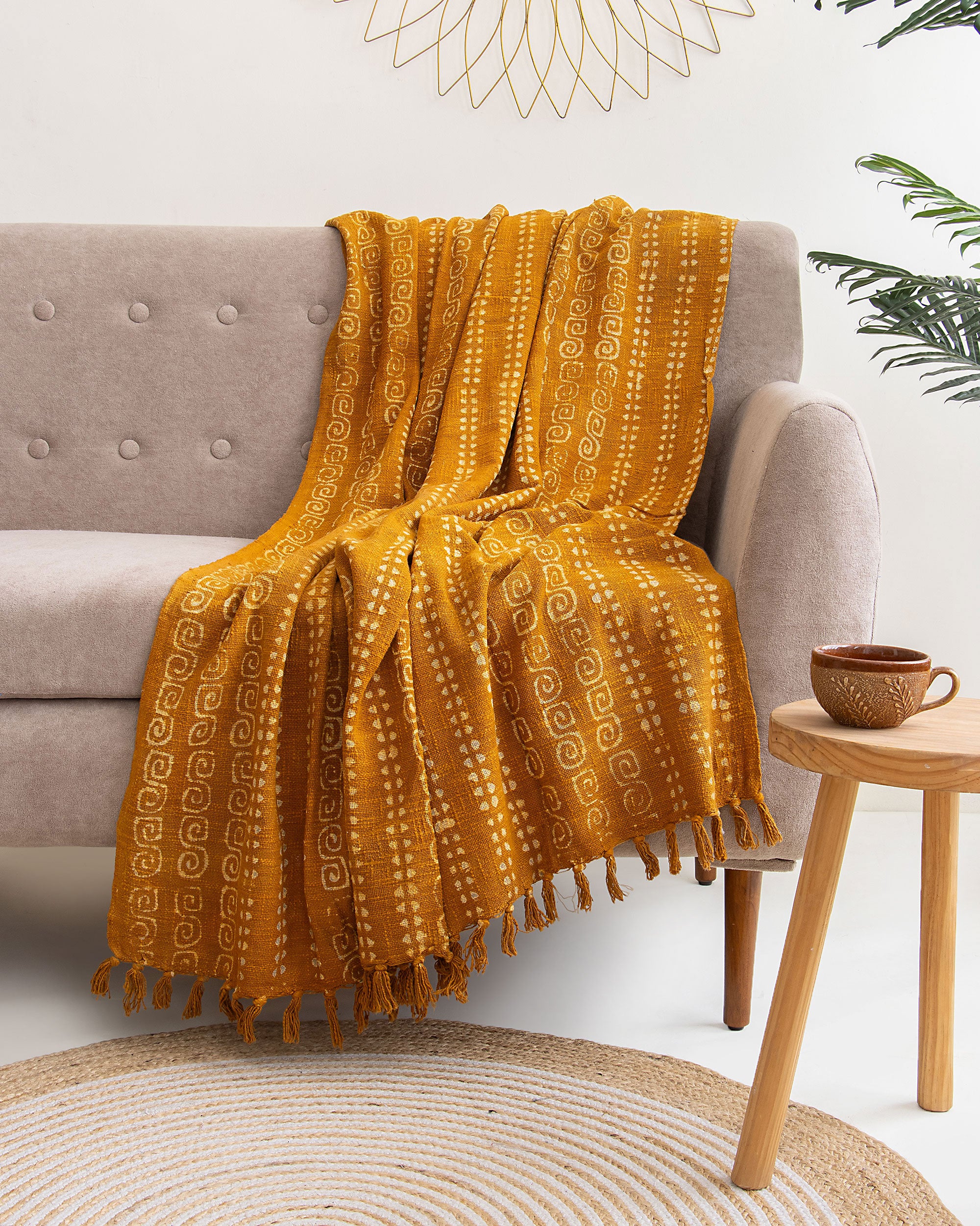 Latest Mustard Yellow Throw Blanket For Decor Couch Online