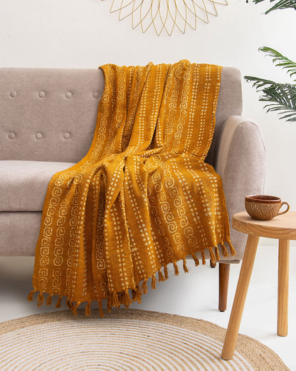 Latest Mustard Yellow Throw Blanket For Decor Couch Online