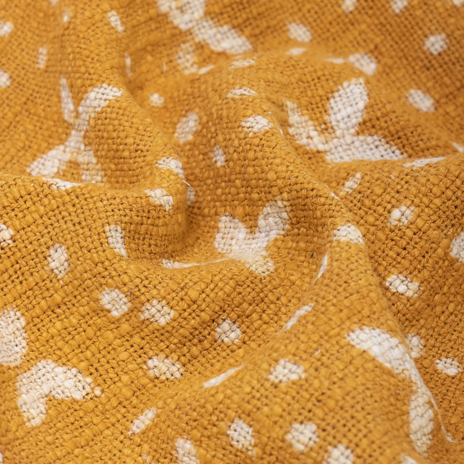 Star Pattern Mustard yellow Cotton Sofa Throw For Home Decor