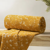 Mustard Throws Yellow 100% Cotton Sofa Throw