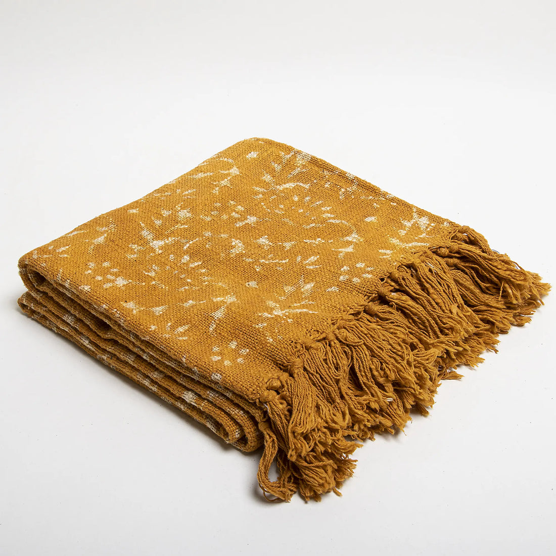 Mustard Throws Yellow 100% Cotton Sofa Throw