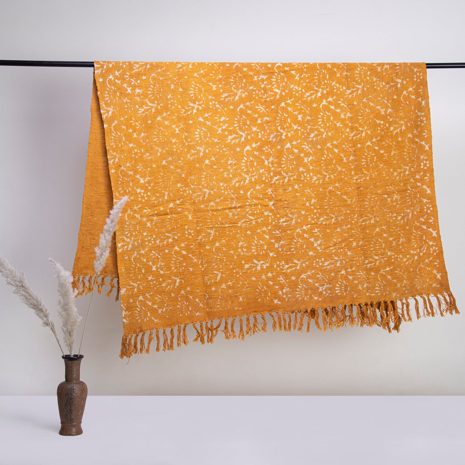 Mustard Throws Yellow 100% Cotton Sofa Throw