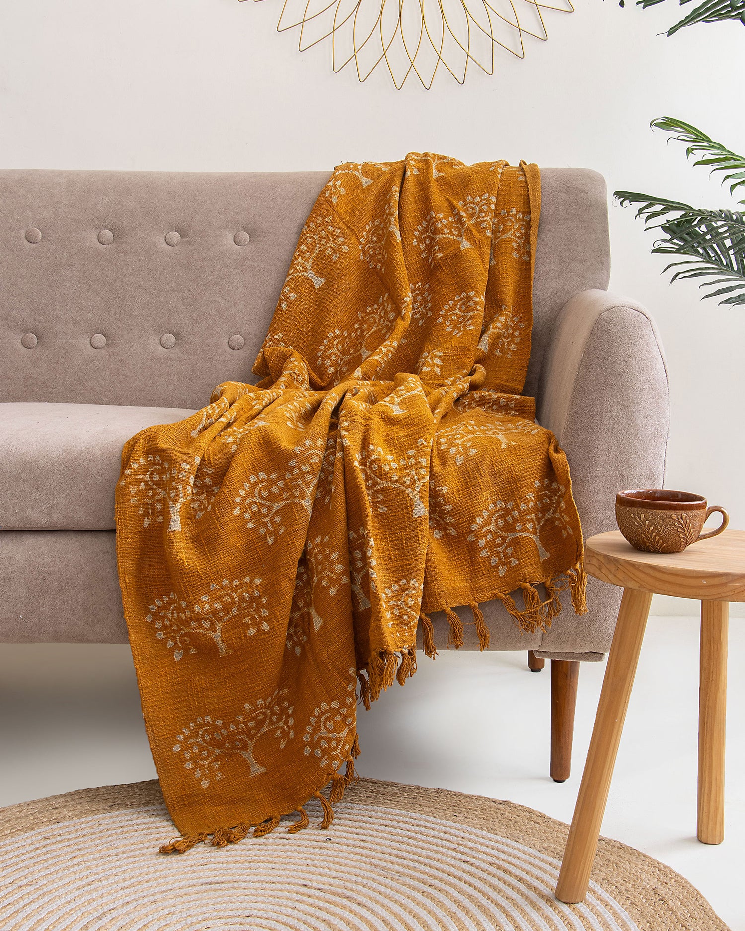 Newly Tree Pattern Soft Cotton Throw Blanket Online
