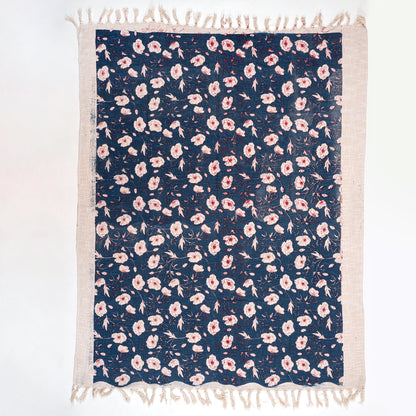 Blue Soft Cotton Decorative Throw Blankets