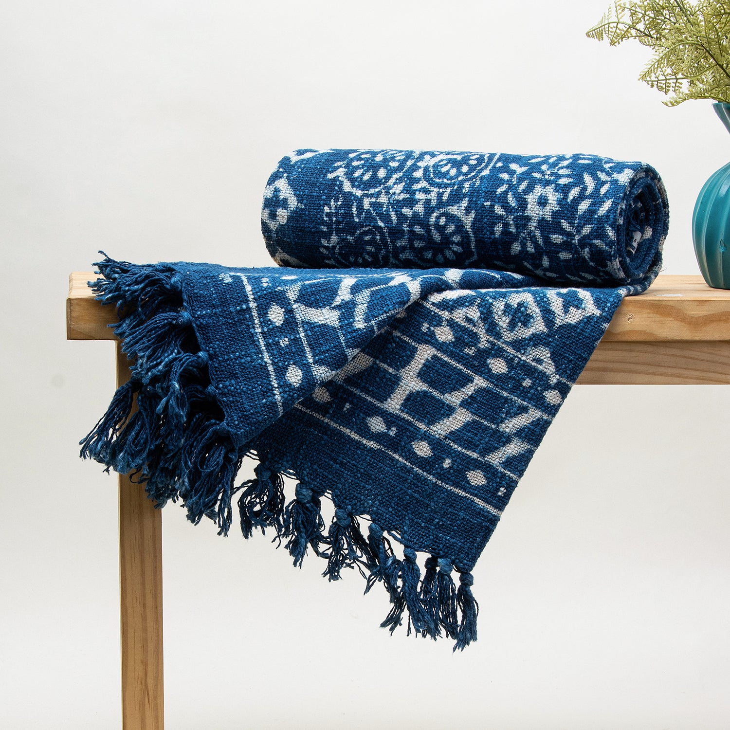 Living Room Couch Decor Blue Throw Blankets
