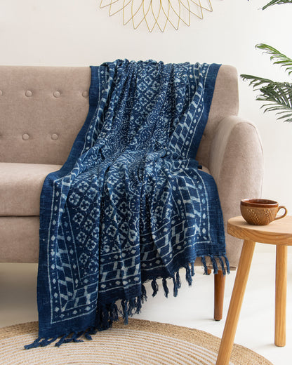 Blue Soft Throw Blanket For LIving Room