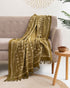 Pure Organic Brown Throw Blankets Hand Block Design Cotton