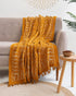 Mustard Yellow Soft Cotton Cheap Throw Blankets Online