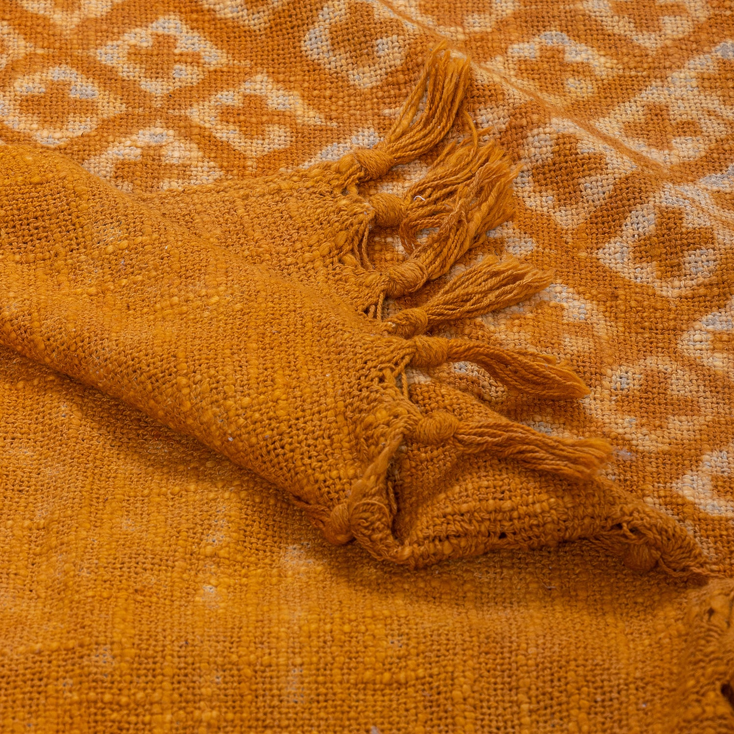 Mustard Yellow Cotton Decorative Throw Blankets