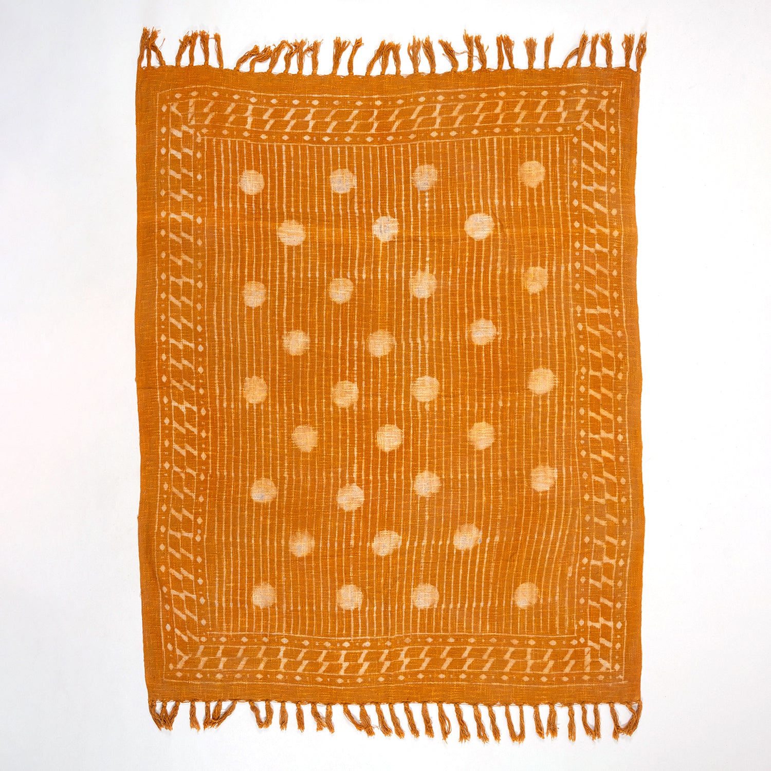 Mustard Yellow Dots Design Soft Cotton Sofa Throw Blankets
