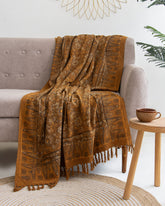 Newly Mustard Yellow Floral Throw Blanket