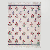 Newly Maroon Rose Floral Cotton Throw Blankets For Home Decor