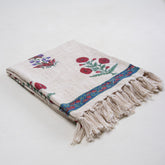 Newly Maroon Rose Floral Cotton Throw Blankets For Home Decor