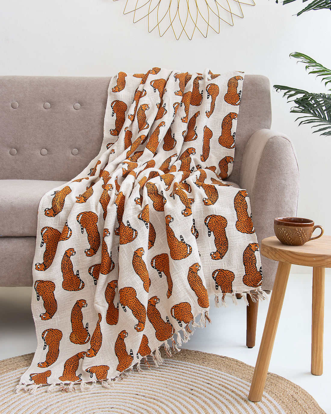 Luxury Throw Blankets Tiger Design Pure Cotton For Home Decor Online