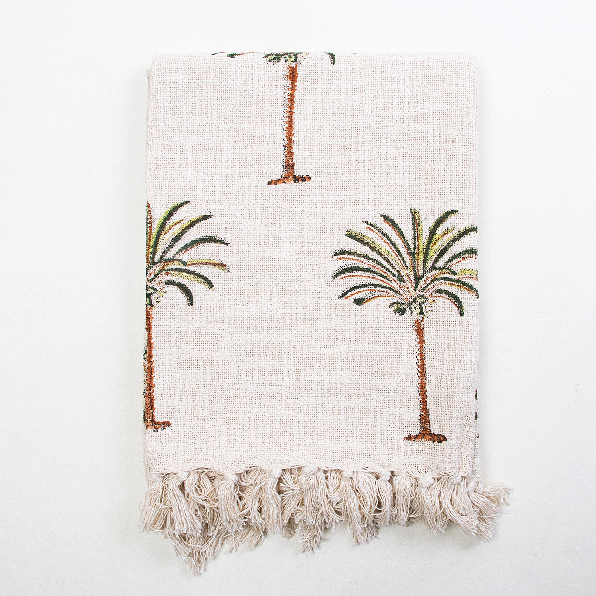 Date Palm Tree Cotton Luxury Throw Blankets For Home Decor