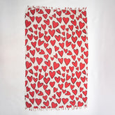 New Red Heart Design Organic Cotton Throw Blanket Online