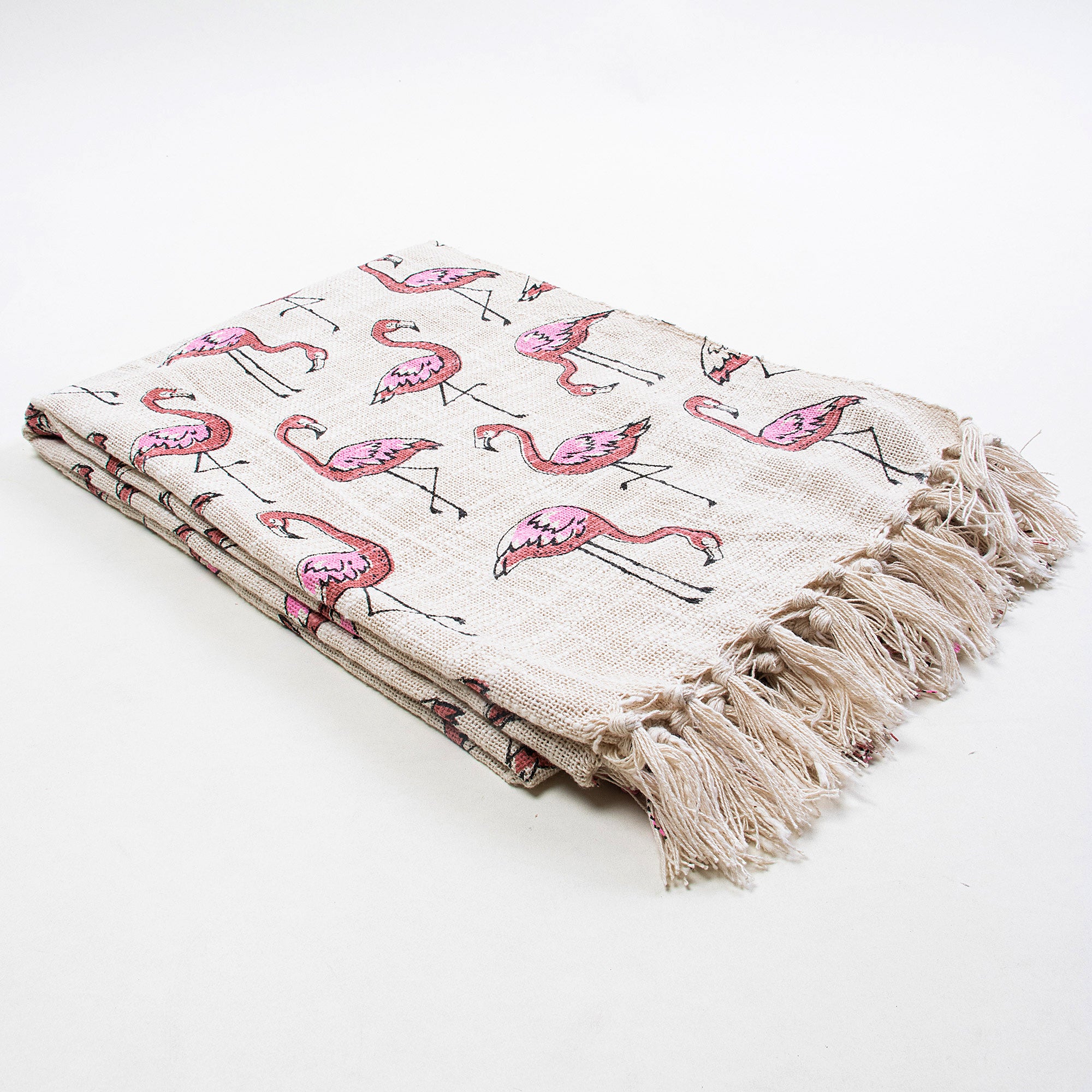 Indian Throw Blanket Pink Herons Birds Print Online