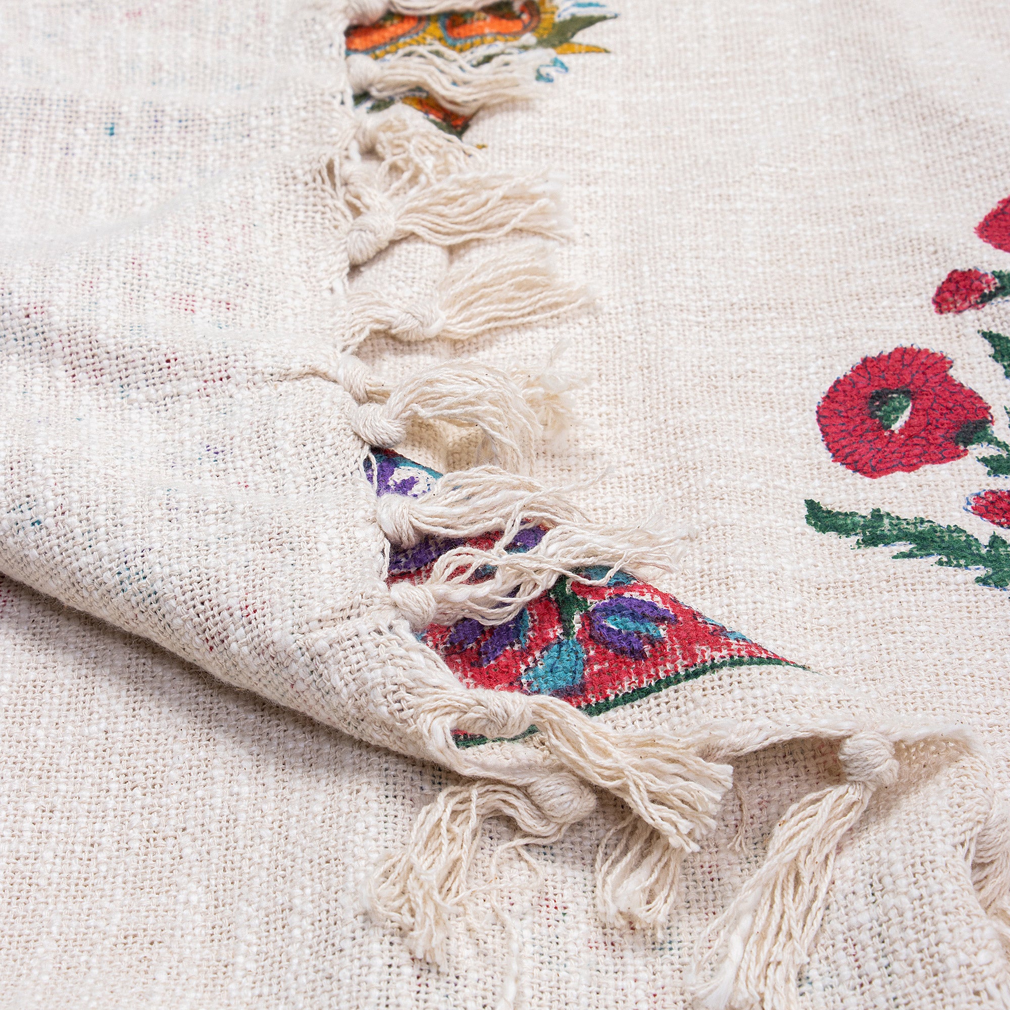 Marigold Multicolor Floral Soft Cotton Sofa Throw for Home Decor