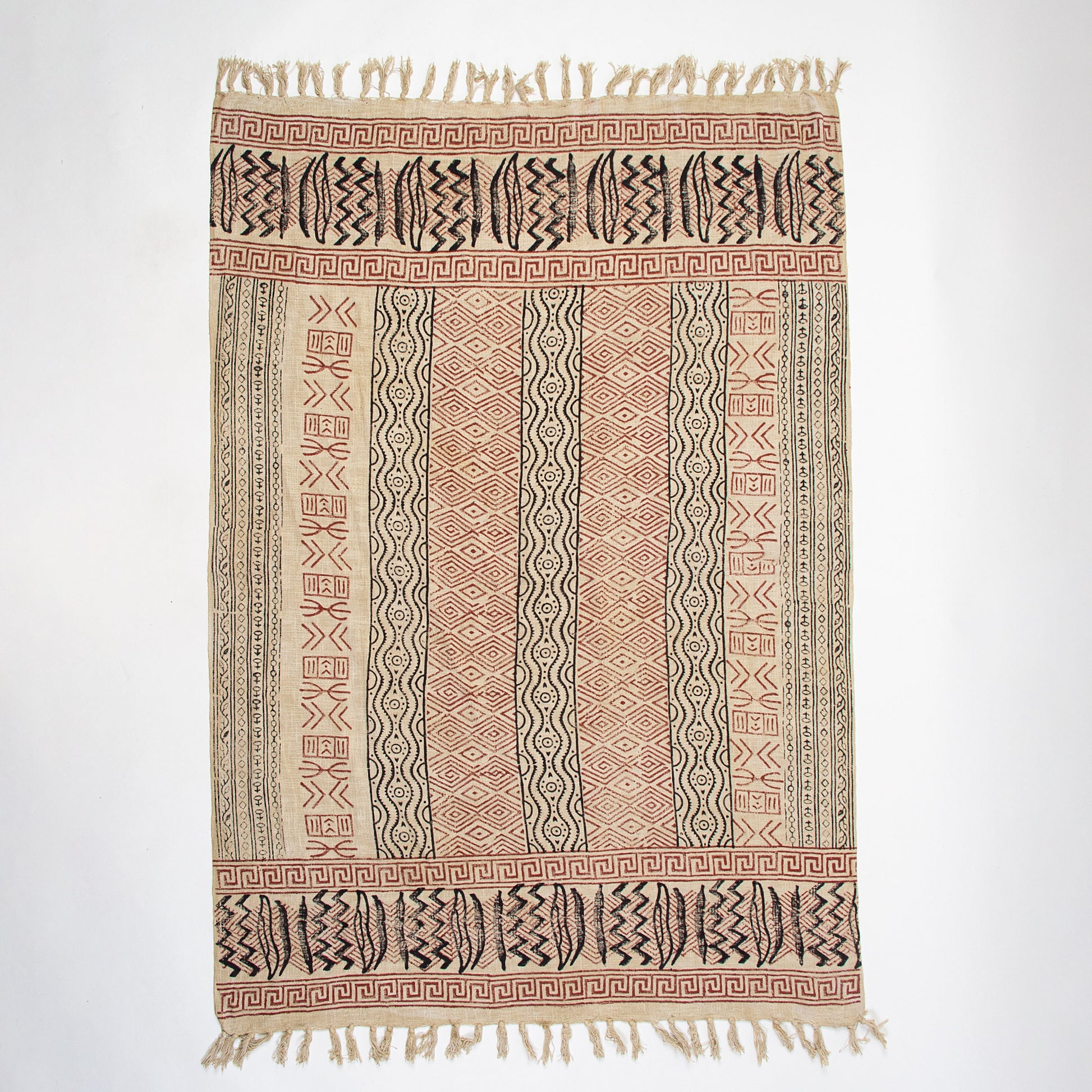 Multicolor Indian Hand Block Printed Sofa Throw Blankets