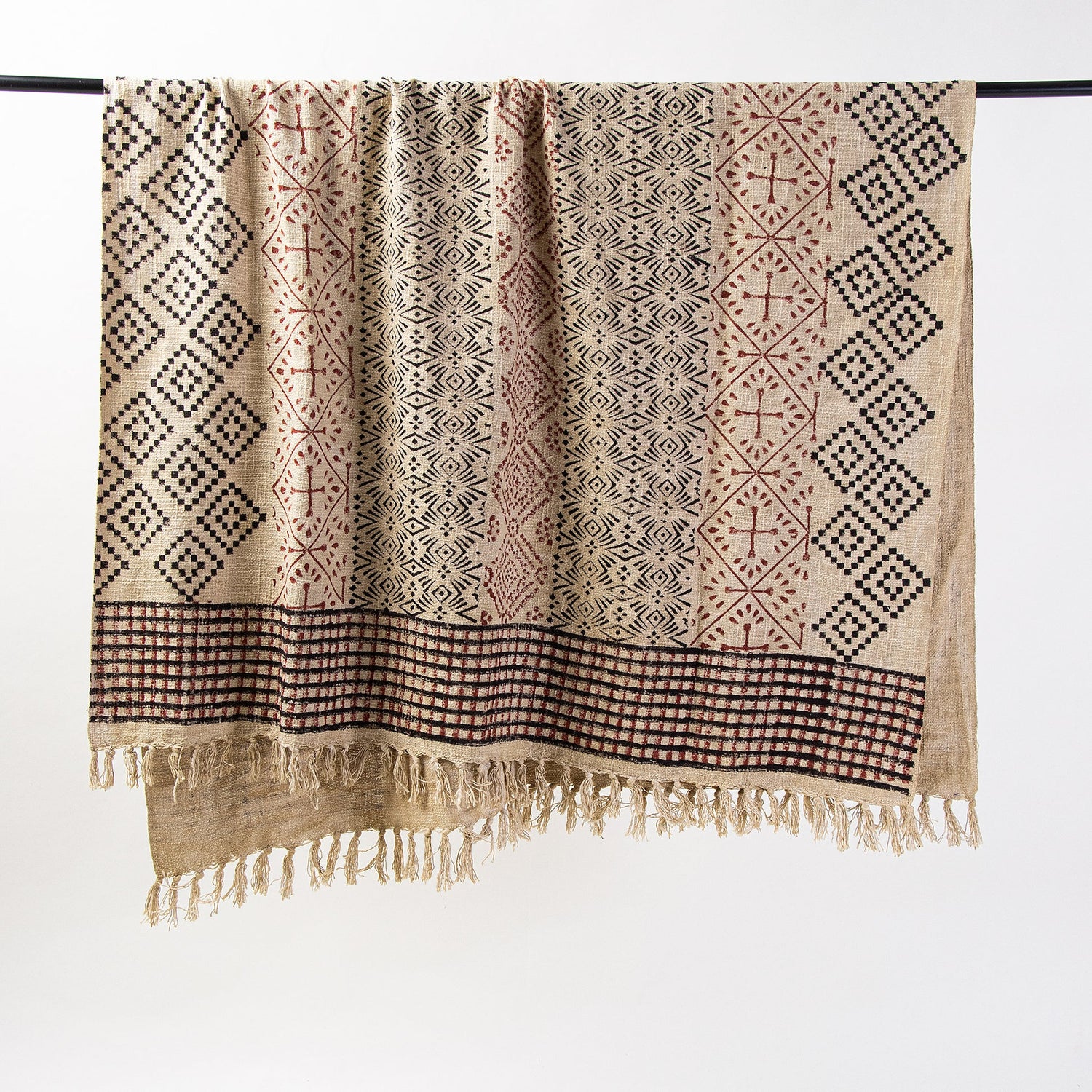 Decorative Brown Light weighted Printed Hand Block Cotton Throws