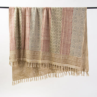 Indian Block Printed Pure Cotton Couch Throw Blankets