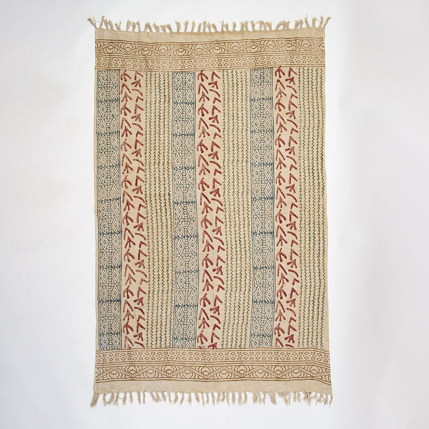 Multicolor Cotton Block Printed Handmade Throw Blankets