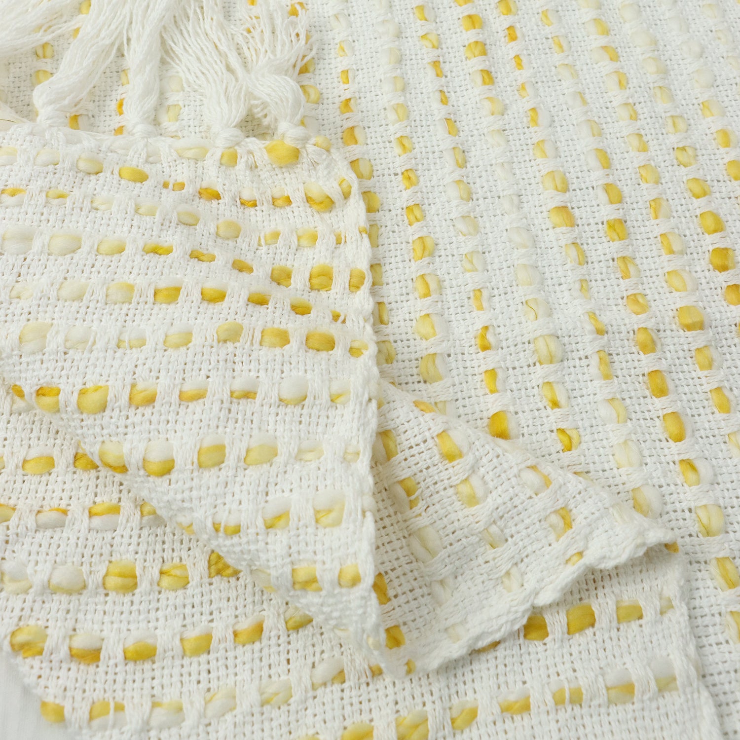 Soft Cotton Home Decorative Throw Blanket Yellow Solid