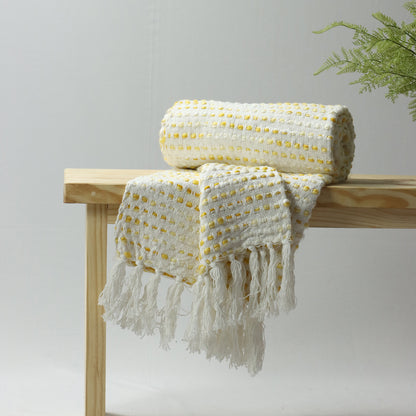 Decorative Throw Blanket Yellow Solid