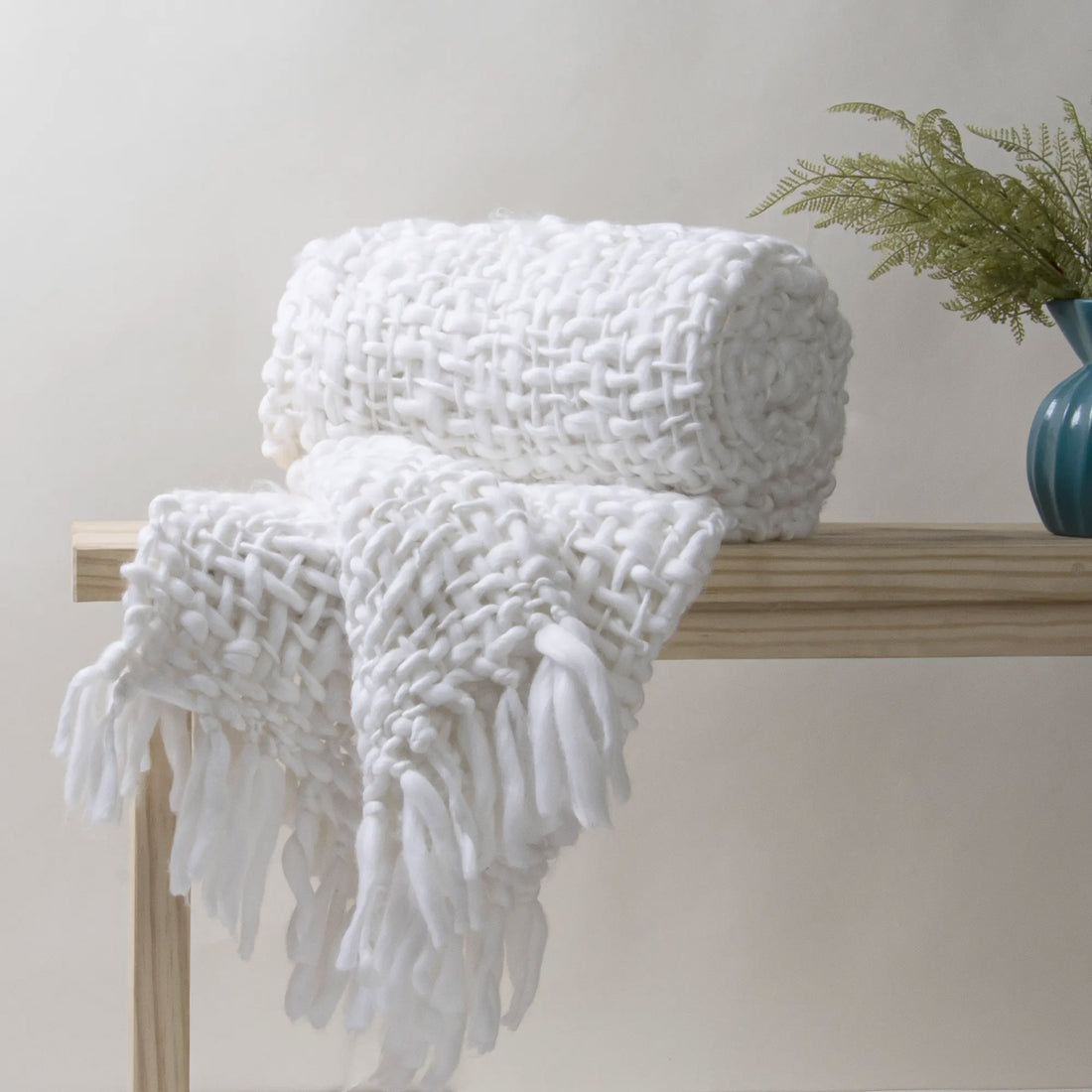 Premium Quality White Throw Blanket