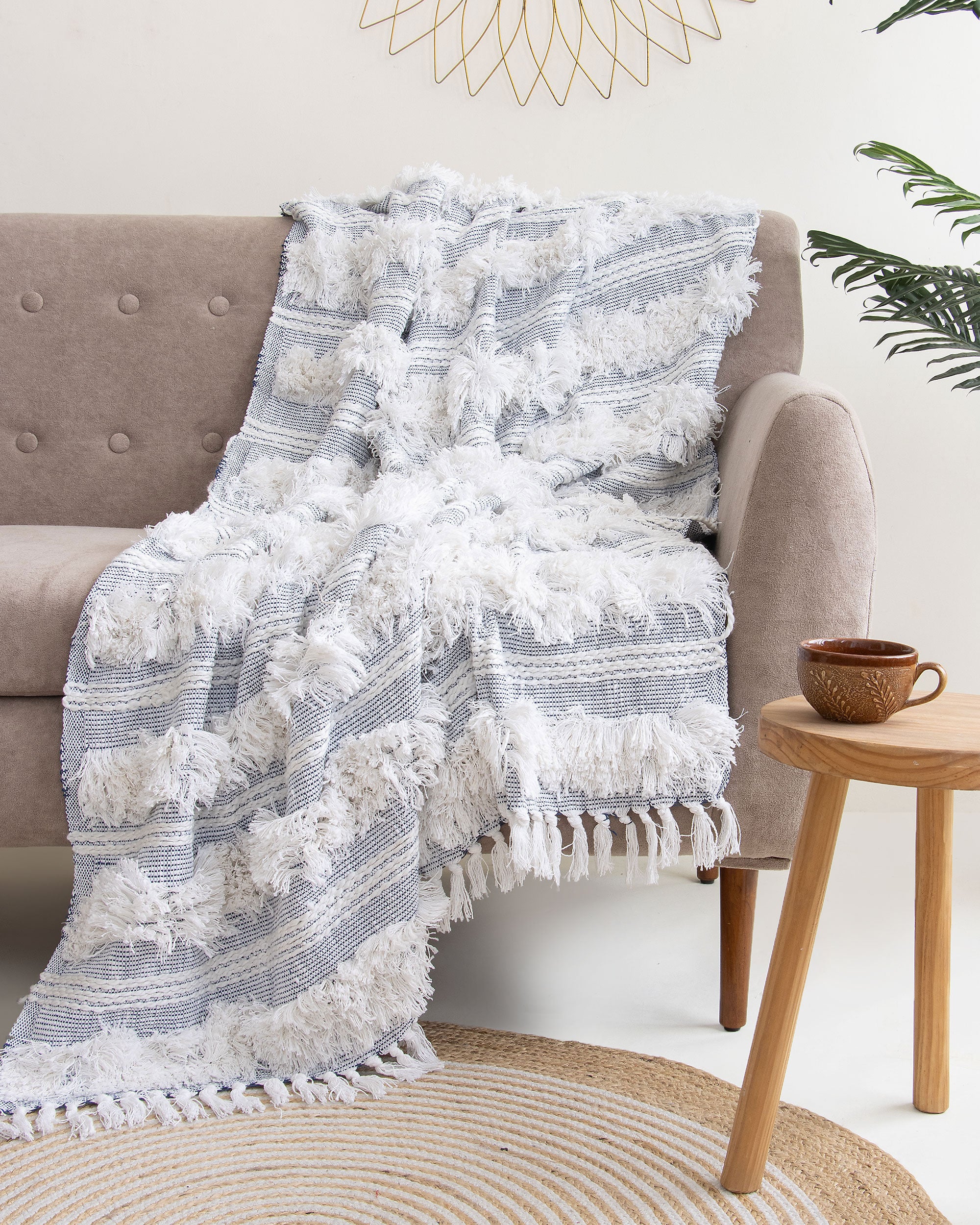 Sofa Cotton Hand Knit Throw Blankets Online