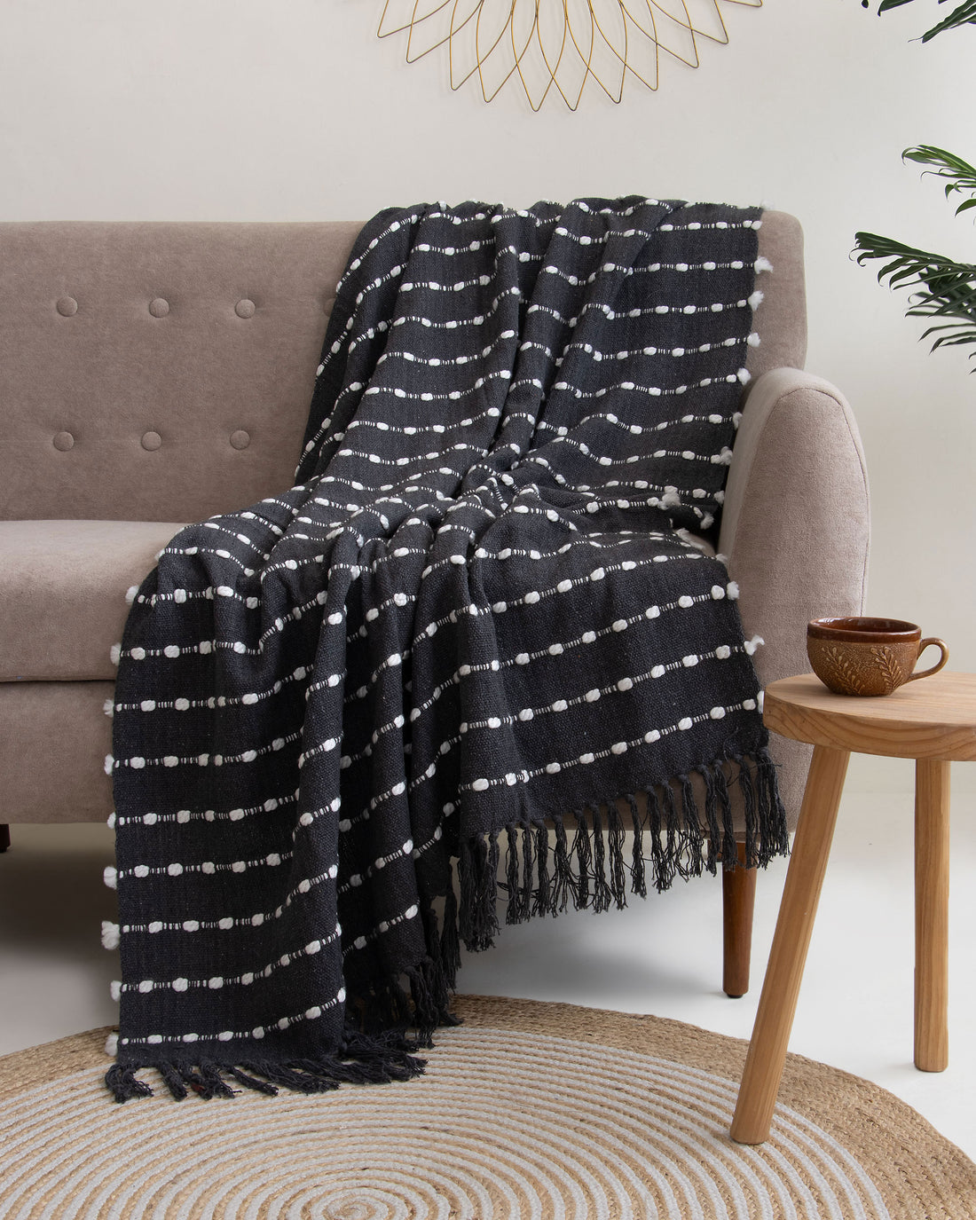 Soft Black &amp; White Throw Blanket