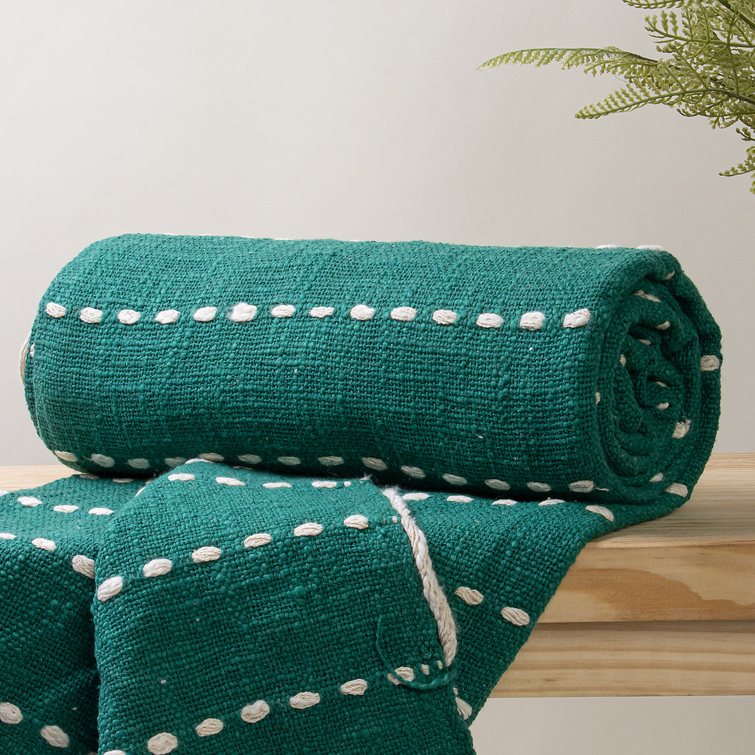 Solid Green Throw Blanket Cotton Home Decorative Online