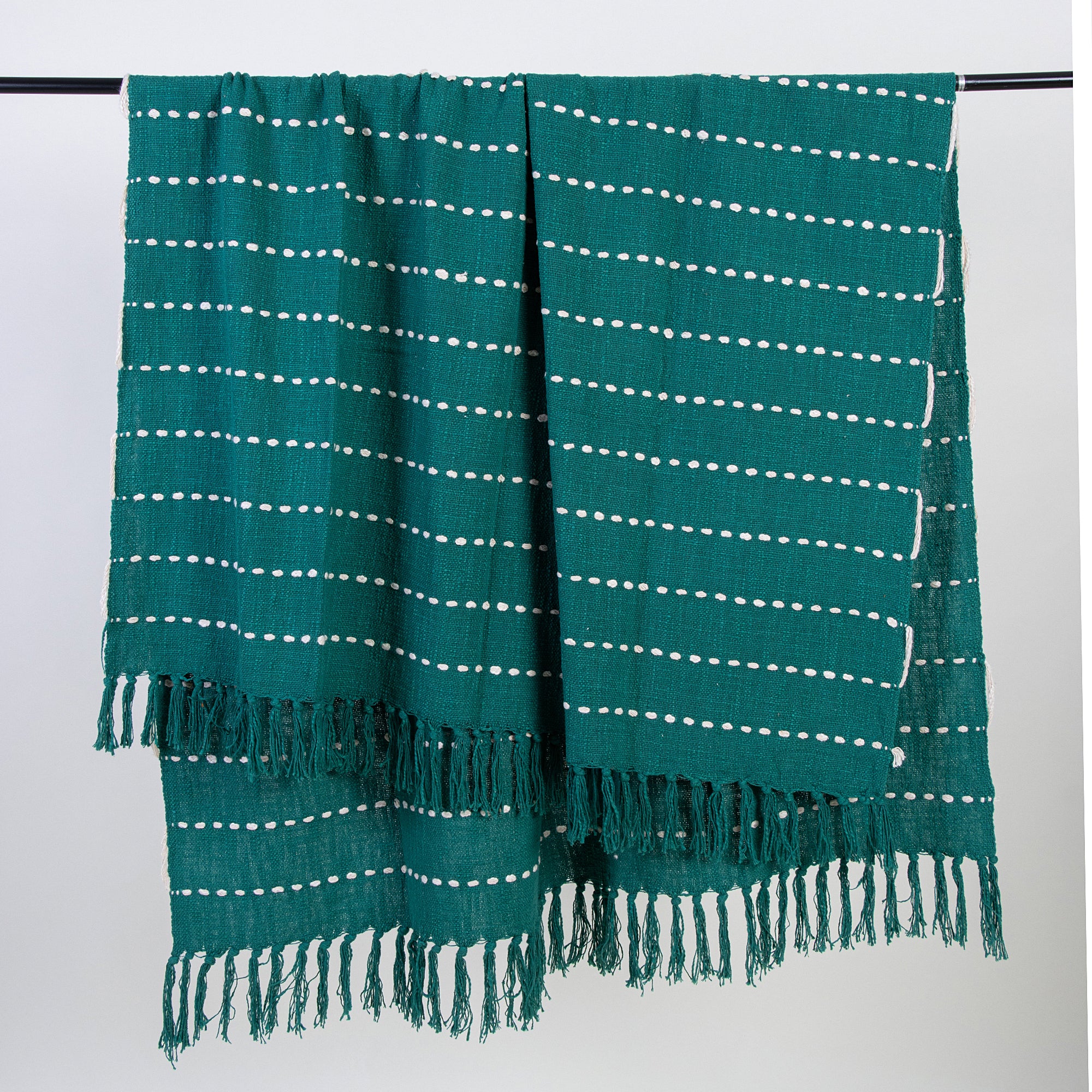 Throw Blanket Green Solid Cotton Home Decorative