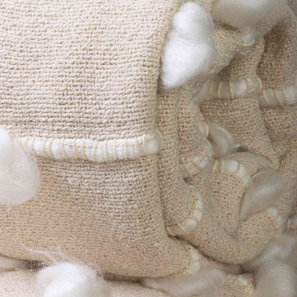 Premium Soft Cream Woven Cotton Luxury Throw Blankets