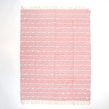 Pink durable Cotton Embroidery Sofa Throw For Home Decor