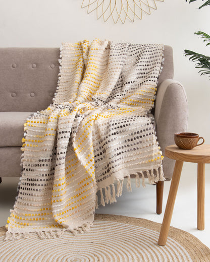 Embroidery Multicolor Soft Organic Cotton Throw Blanket