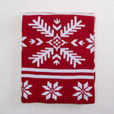 Red Throw Blanket Hand-Knitted Soft Cotton For Decor Couch