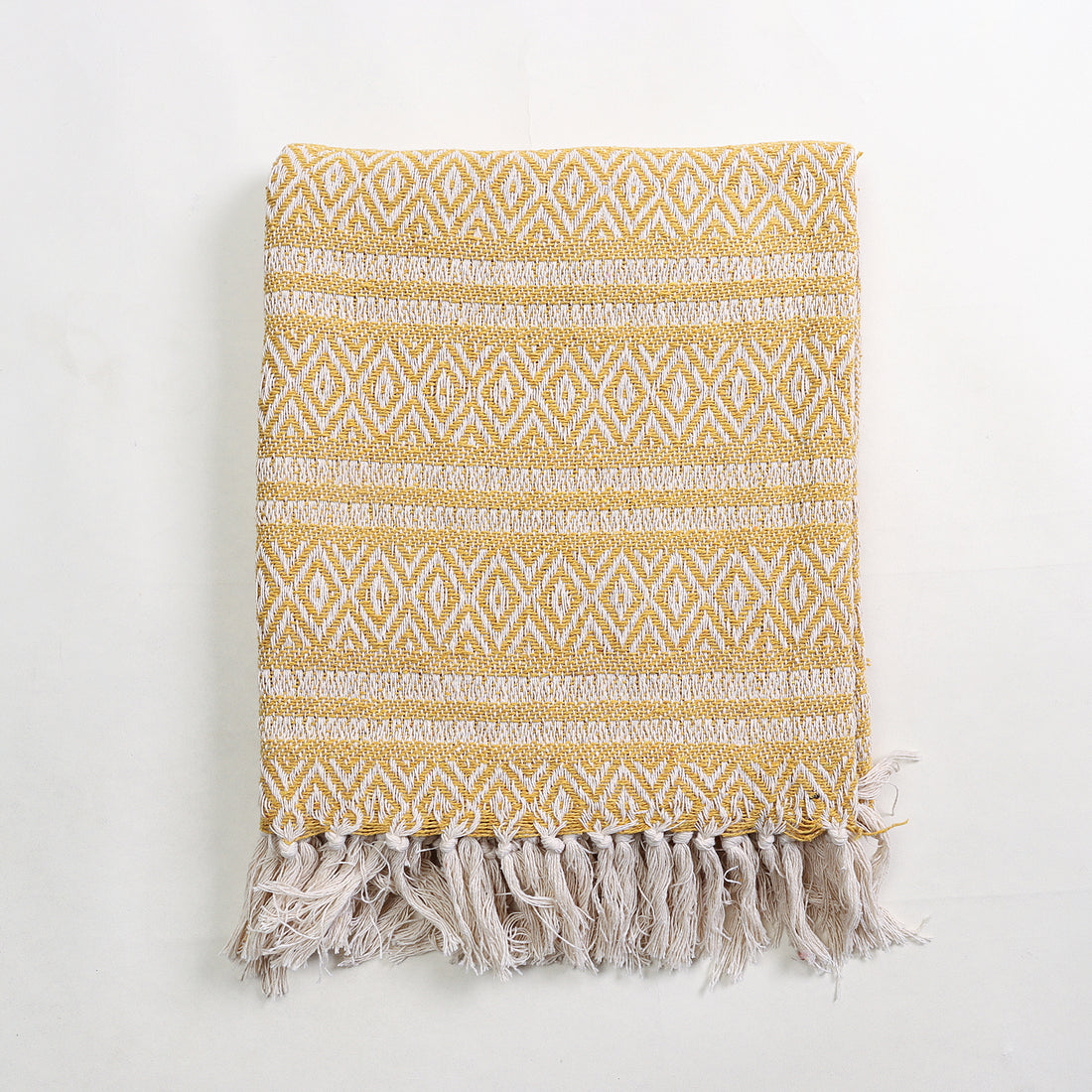 Mustard Yellow Pure Cotton Softest Throw Blanket Online