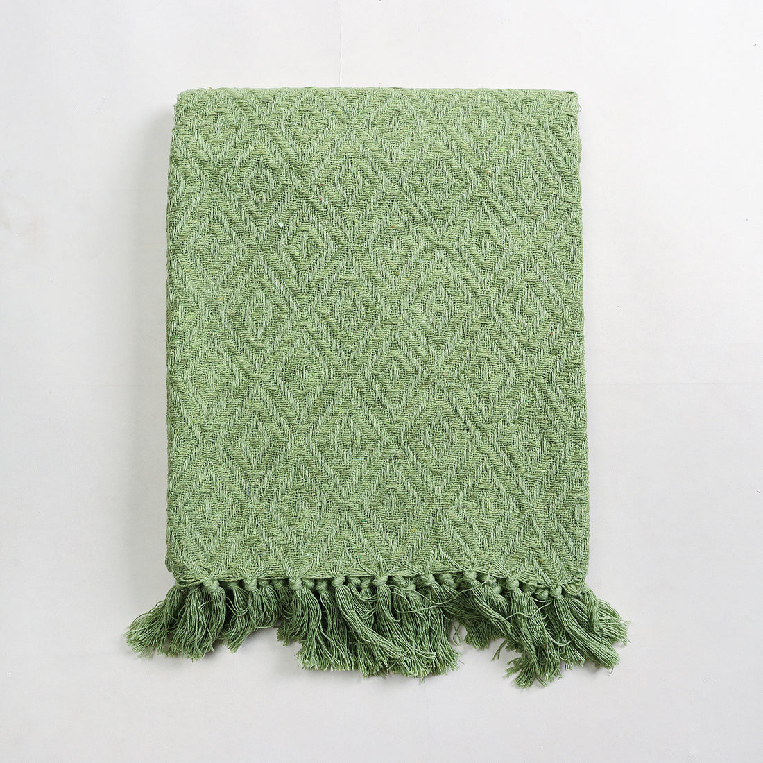 Green Soft Cotton Throw Blanket For Decor Sofa