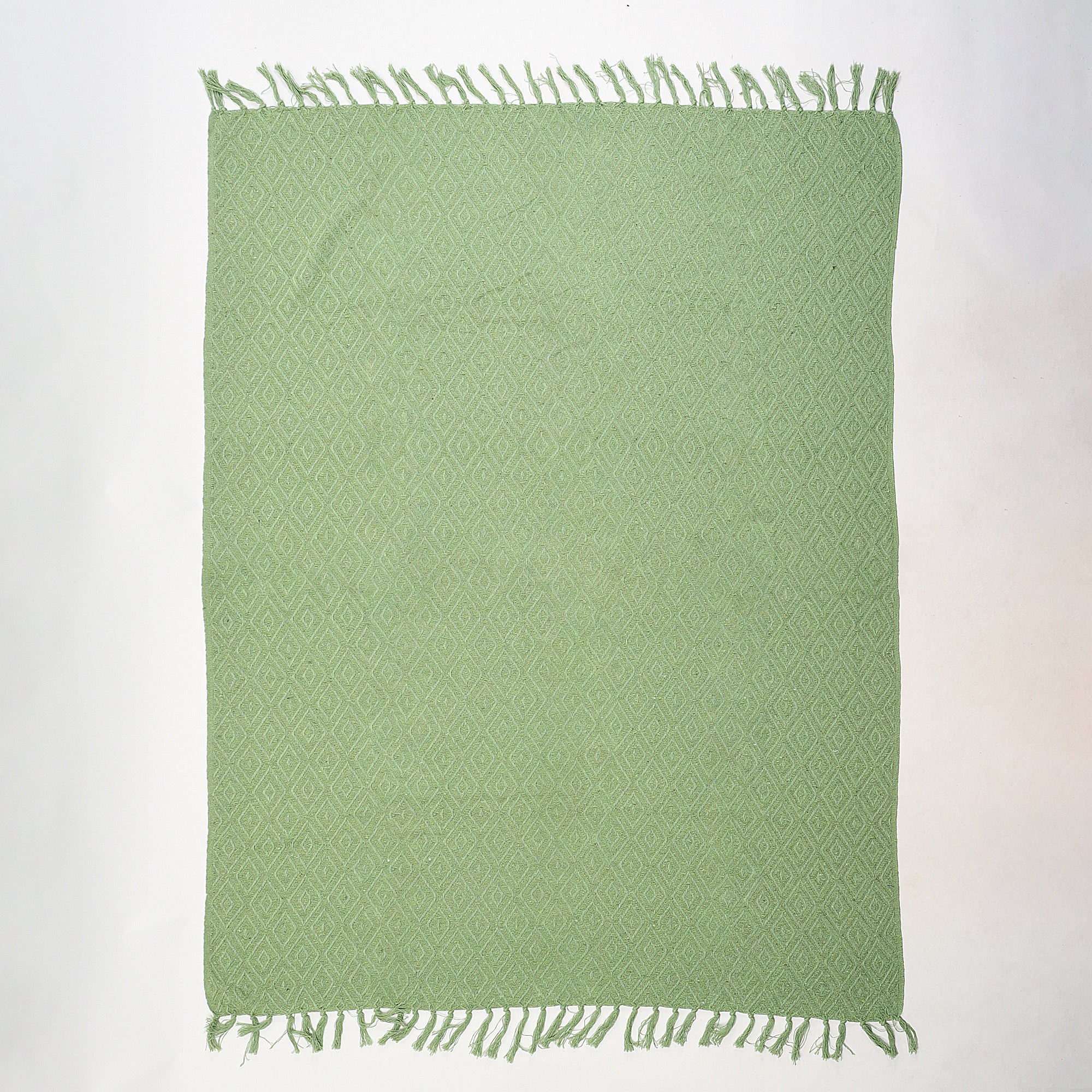 Green Soft Cotton Reversible Throw for Decor Sofa